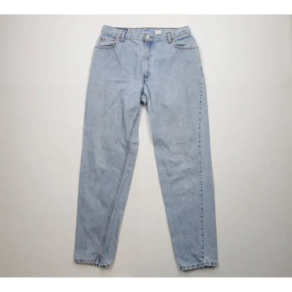 Vintage 90s Levis 550 Womens 16 Distressed Relaxed Fit Tapered Leg Denim Jeans - Picture 1 of 14
